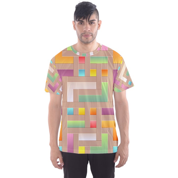 Abstract Background Colorful Men s Sports Mesh Tee