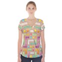 Abstract Background Colorful Short Sleeve Front Detail Top View1