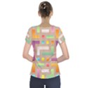 Abstract Background Colorful Short Sleeve Front Detail Top View2