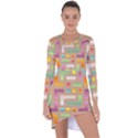 Abstract Background Colorful Asymmetric Cut-Out Shift Dress View1