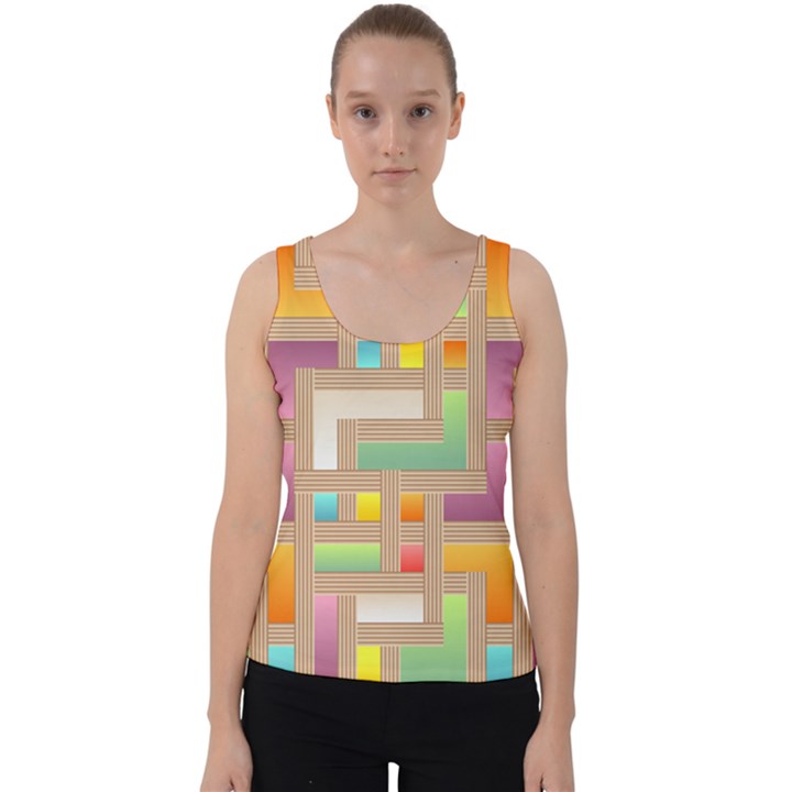 Abstract Background Colorful Velvet Tank Top