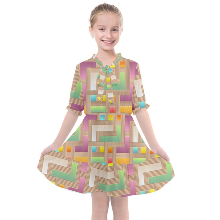 Abstract Background Colorful Kids  All Frills Chiffon Dress