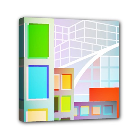 City Modern Business Skyscrapers Mini Canvas 6  X 6  (stretched) by Simbadda