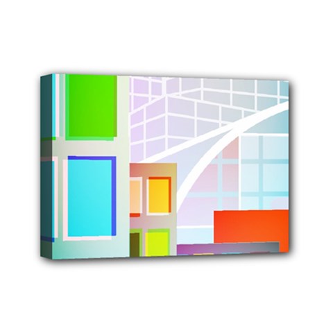 City Modern Business Skyscrapers Mini Canvas 7  X 5  (stretched) by Simbadda