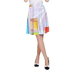 City Modern Business Skyscrapers A-line Skirt by Simbadda