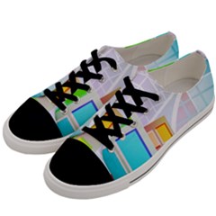 City Modern Business Skyscrapers Men s Low Top Canvas Sneakers by Simbadda