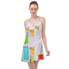 City Modern Business Skyscrapers Summer Time Chiffon Dress