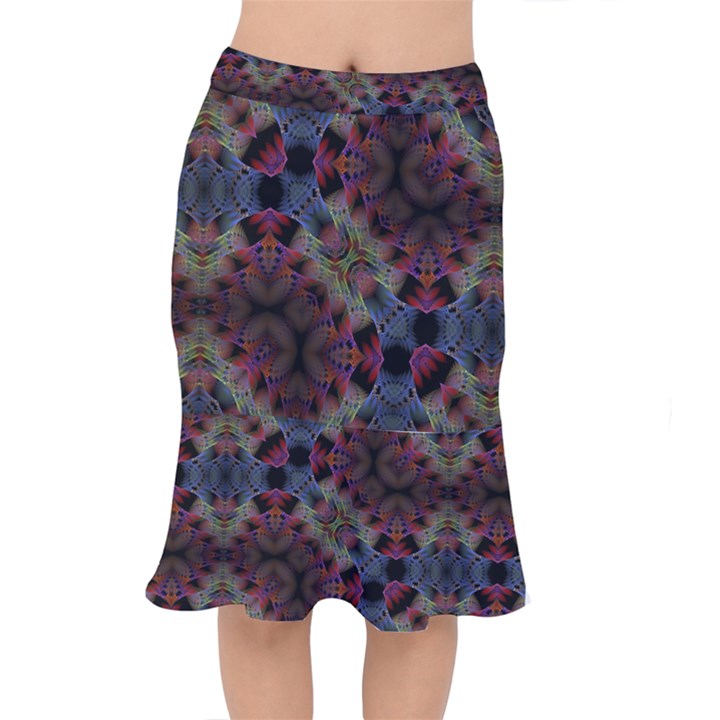 Animated Ornament Background Fractal Art Short Mermaid Skirt