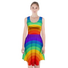 Rainbow Background Colorful Racerback Midi Dress by Simbadda