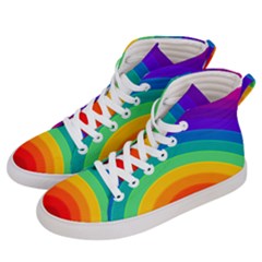 Rainbow Background Colorful Men s Hi-top Skate Sneakers by Simbadda