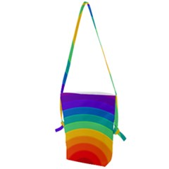 Rainbow Background Colorful Folding Shoulder Bag by Simbadda