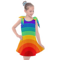 Rainbow Background Colorful Kids  Tie Up Tunic Dress