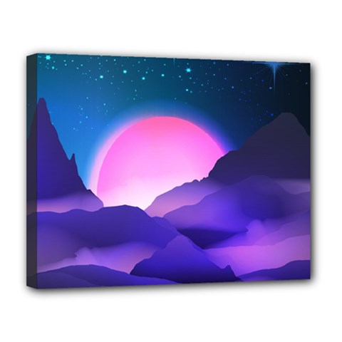 Mountain Sunrise Mountains Sunrise Canvas 14  X 11  (stretched) by Simbadda