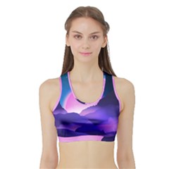 Mountain Sunrise Mountains Sunrise Sports Bra With Border