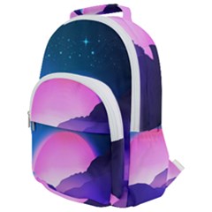 Mountain Sunrise Mountains Sunrise Rounded Multi Pocket Backpack by Simbadda