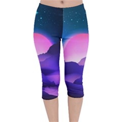 Mountain Sunrise Mountains Sunrise Velvet Capri Leggings 