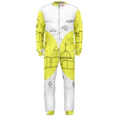 Urban City Skyline Sketch Onepiece Jumpsuit (men)  by Simbadda