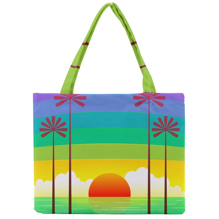 Seaside Sunrise Colorful Ocean Sea Mini Tote Bag