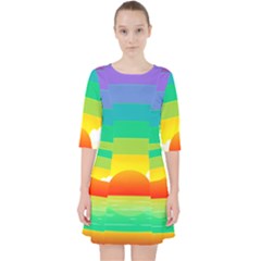 Seaside Sunrise Colorful Ocean Sea Pocket Dress by Simbadda