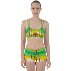 Seaside Sunrise Colorful Ocean Sea Perfect Fit Gym Set by Simbadda