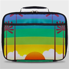 Seaside Sunrise Colorful Ocean Sea Full Print Lunch Bag by Simbadda