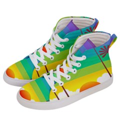 Seaside Sunrise Colorful Ocean Sea Women s Hi-top Skate Sneakers by Simbadda