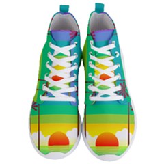 Seaside Sunrise Colorful Ocean Sea Men s Lightweight High Top Sneakers by Simbadda