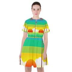 Seaside Sunrise Colorful Ocean Sea Sailor Dress