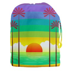 Seaside Sunrise Colorful Ocean Sea Drawstring Pouch (xxxl) by Simbadda