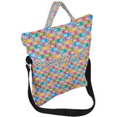 Seamless Pattern Background Abstract Fold Over Handle Tote Bag by Simbadda