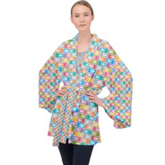 Seamless Pattern Background Abstract Velvet Kimono Robe by Simbadda