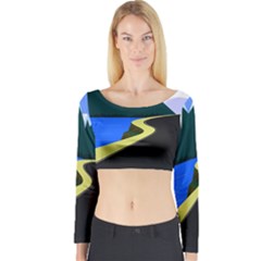 Air Pollution Retro Vintage Long Sleeve Crop Top by Simbadda