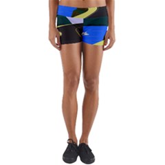 Air Pollution Retro Vintage Yoga Shorts by Simbadda