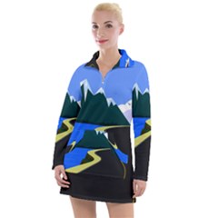 Air Pollution Retro Vintage Women s Long Sleeve Casual Dress by Simbadda