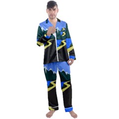 Air Pollution Retro Vintage Men s Satin Pajamas Long Pants Set by Simbadda