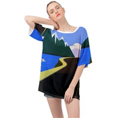 Air Pollution Retro Vintage Oversized Chiffon Top