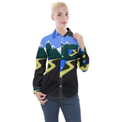 Air Pollution Retro Vintage Women s Long Sleeve Pocket Shirt