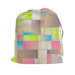 Background Abstract Grid Drawstring Pouch (xxl) by Simbadda