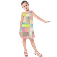 Background Abstract Grid Kids  Sleeveless Dress