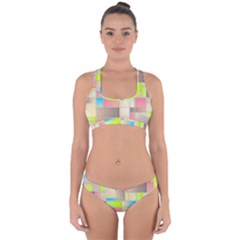 Background Abstract Grid Cross Back Hipster Bikini Set by Simbadda