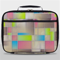 Background Abstract Grid Full Print Lunch Bag by Simbadda