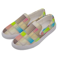 Background Abstract Grid Men s Canvas Slip Ons by Simbadda