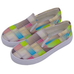 Background Abstract Grid Kids  Canvas Slip Ons by Simbadda