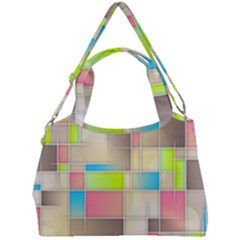 Background Abstract Grid Double Compartment Shoulder Bag