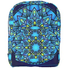 Mandala Blue Abstract Circle Full Print Backpack by Simbadda