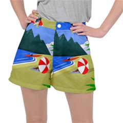 Beach Summer Sea Ocean Water Sand Ripstop Shorts by Simbadda