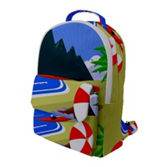 Beach Summer Sea Ocean Water Sand Flap Pocket Backpack (large) by Simbadda