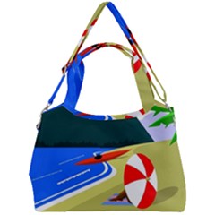 Beach Summer Sea Ocean Water Sand Double Compartment Shoulder Bag