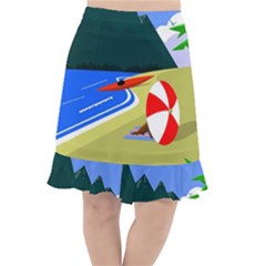 Beach Summer Sea Ocean Water Sand Fishtail Chiffon Skirt