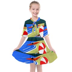 Beach Summer Sea Ocean Water Sand Kids  All Frills Chiffon Dress